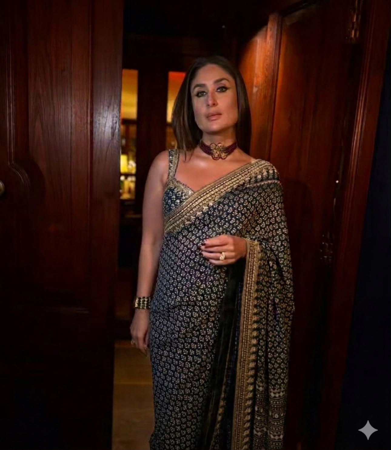 Madhurima Georgette Saree-Black